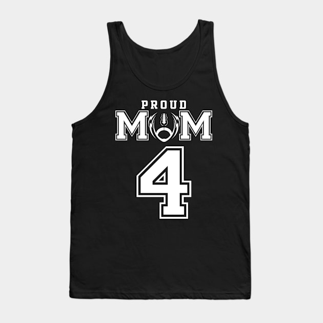 Custom Proud Football Mom Number 4 Personalized For Women Tank Top by Just Another Shirt